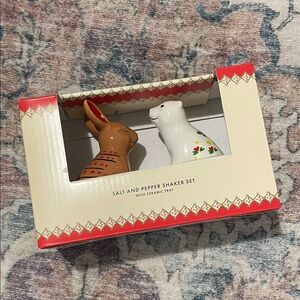 Cath Kidston folk art Red and White Salt and Pepper Shaker Set